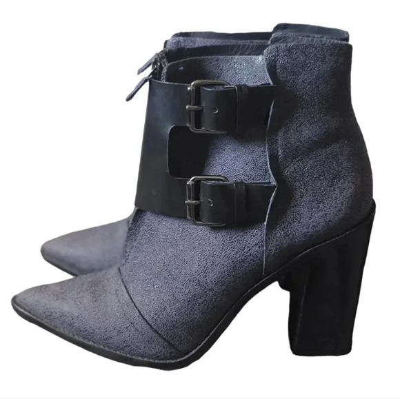 Tibi | Navy Blue & Black Piper Block Heeled Booties Sz 39.5 - Picture 4 of 12